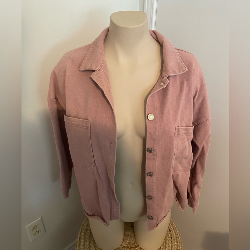 Pink denim jacket